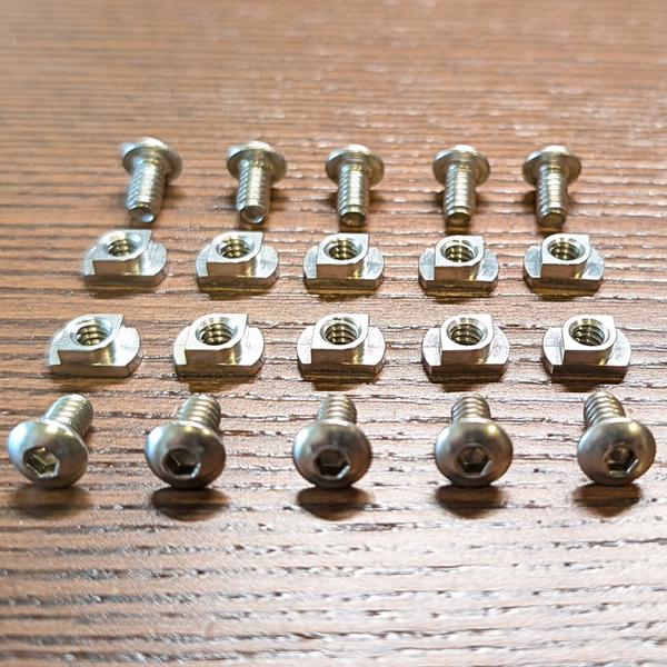 M-LOK STAINLESS STEEL HARDWARE SET OF 10X NUTS AND #10-24 SCREWS MADE IN USA - MoonDuck